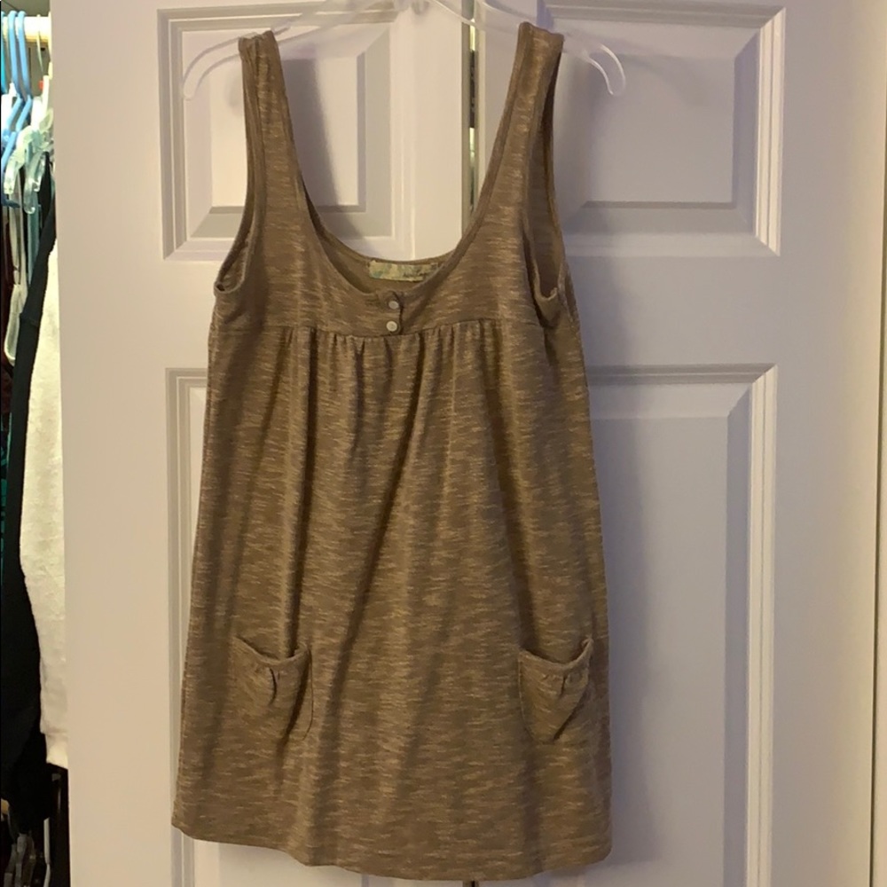 Heritage brown knit tank top